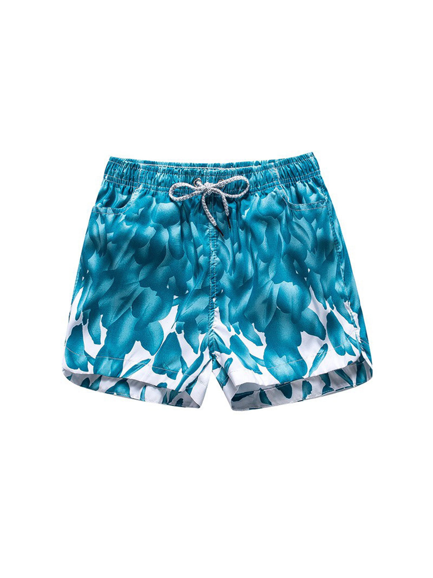 Rainbow Leopard Print Mens Quick Dry Beach Shorts Swimwear Swim Trunks Board Shorts with Pocket 