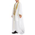 thumbnail image 2 of Otqutp Boys Robe 𝗜slamic Muslim Clothes Loose Fit Abaya Long Sleeve Lightweight Chiffon Kaftan Toddler Arabic 𝗗ubai Thobes, 2 of 9