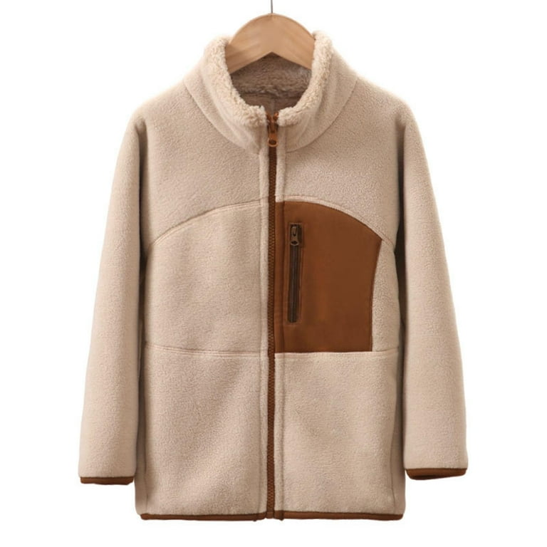 ZyeKqe Boys Girls Fleece Jacket Toddler Zip up Long Sleeve Color