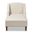 thumbnail image 5 of Baxton Studio Leonie Modern and Contemporary Beige Fabric Upholstered Wenge Brown Finished Chaise Lounge, 5 of 9