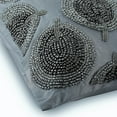 thumbnail image 2 of Cushion Cover For Sofa, Pillowcases, Pillow Covers 24x24 inch (60x60 cm) Silver, Silk Throw Pillow Covers, Handmade Pillow Covers, Modern, Floral - Silver Round Leaves, 2 of 4