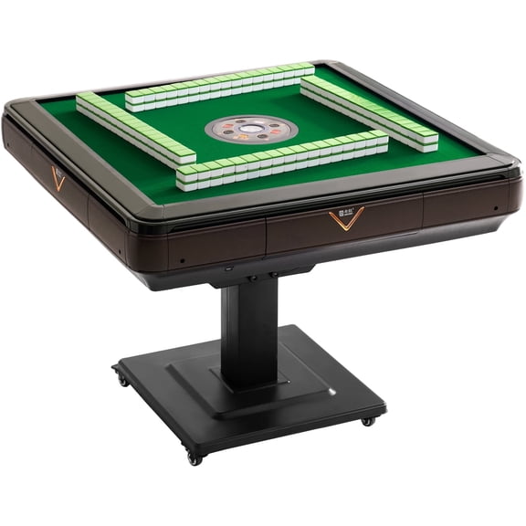 EDILLY Automatic Mahjong Table Foldable 44mm Tiles with Wheel with 2 Sets of Numbered Tiles (Blue & Green) Suitable for 152 Tiles Chinese, Filipino and American Style Mah Jong
