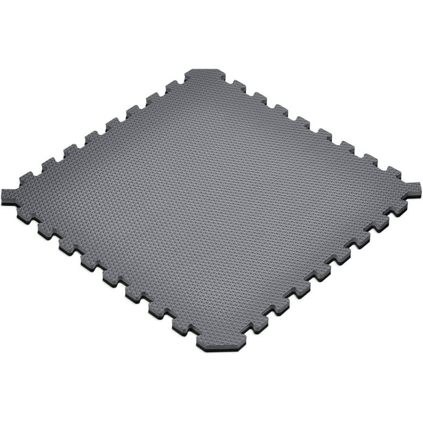 Norsk 16 sq ft Interlocking Foam Floor Mat, 4Pack, Reversible Black