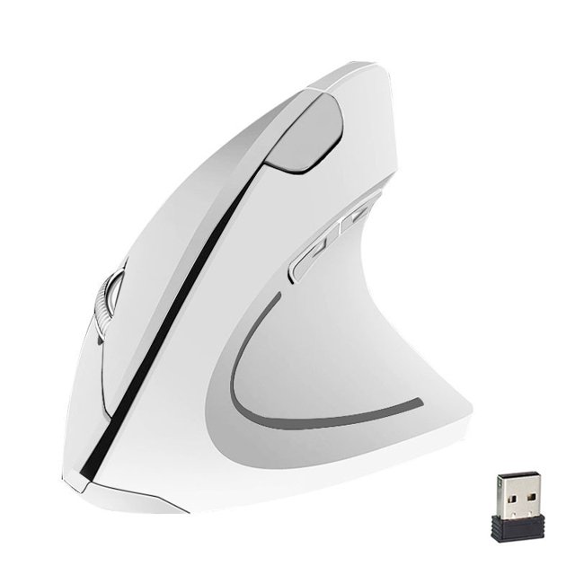 Ratón inalámbrico vertical de 2,4 g con cable y carga de batería para mano derecha de quinta generación Amazon creative