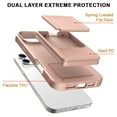 thumbnail image 4 of Designed for iPhone 16 Pro Wallet Phone Case,Built-in Mirror,With Card Holder(Hold 4-5 Cards and Folding Money),Heavy Duty Shockproof Military Grade Protection Rugged Phone Case,Rosegold, 4 of 7