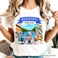 thumbnail image 2 of Artistic Mississippi State Themes and Landmarks T-Shirt, Tee for History and Travel Lovers, 2 of 6