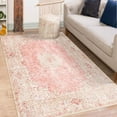 thumbnail image 2 of Pink Rug ,Washable Area Rugs For Bedroom Living Room Kitchen Entryway,Small Boho Vintage Bohemian Distressed Non Slip Carpet,Blush 3x5ft, 2 of 6