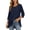 Navy, variant on Womens Tunic Blouses Crew Neck 3/4 Raglan Sleeve Loose Ruffle Side Casual Pullover Tops