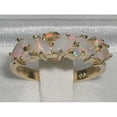 thumbnail image 2 of LBG British Made 10k Yellow Gold Natural Opal Womens Eternity Ring - 33 size options, 2 of 5