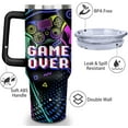 thumbnail image 2 of Game Tumbler with Lid and Straw, 40oz Gamer Water Bottle Cup with Handle, Gaming Travel Coffee Mugs, Birthday Gifts for Gamer Men Boys, 2 of 6