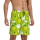 thumbnail image 2 of Balery Green Apple Pantalones cortos de pijama de punto de algodón para hombre con cinturilla y bolsillos-Medium, 2 of 6