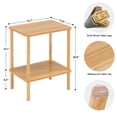 thumbnail image 2 of Mesa auxiliar Apicizon de 2 niveles con estante de almacenamiento y patas de madera maciza, 2 of 7