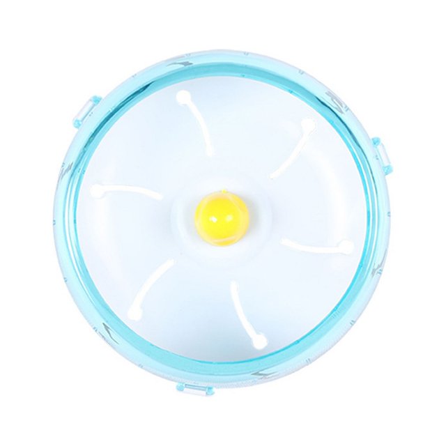 Rueda de ejercicio de plástico para animales pequeños, rueda antideslizante silenciosa de 17,5 cm para hámsteres, erizos, mascotas pequeñas, hámster, azul
