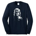 thumbnail image 2 of Manilyn Monroe Skull Face and Body Tattoo | Mens Pop Culture Long Sleeve T-Shirt, Navy, X-Large, 2 of 4