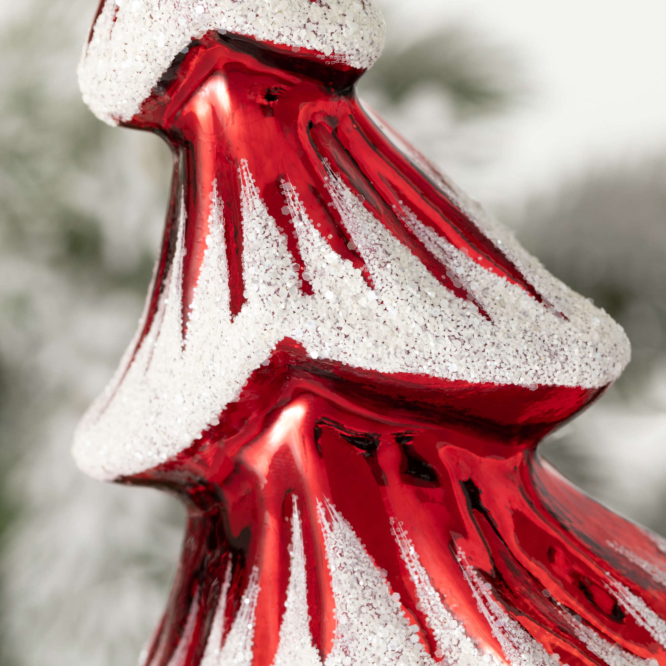 8"H Sullivans Red Frosted Tree Christmas Ornament