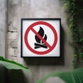 thumbnail image 2 of Señal prohibitiva: "No hacer fogatas" en color blanco, negro y rojo. Plástico estireno calibre 40, para exteriores, 20 x 20 cm. Señalamiento, Cartel, Letrero cuadrado de cuidado del medio ambiente., 2 of 4
