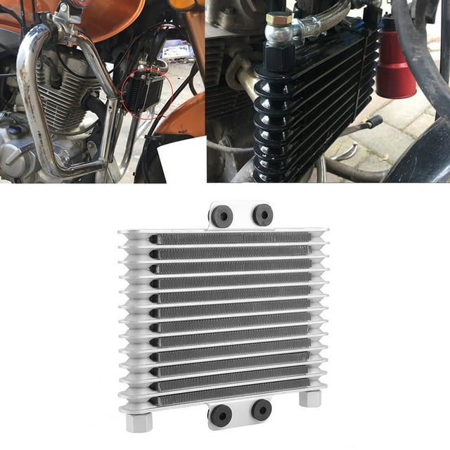 Refroidisseur d'Huile Moteur, Prolonge la Durée de Vie 13 Rangée Radiateur Refroidisseur d'Huile Universel pour Moto pour Motos de Saleté pour Pit Bike