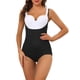 thumbnail image 1 of INSPIRAR CHIC Body de Control de Abdomen para Mujeres, Malla, Moldeador Esbelto, Tirantes Ajustables, Escote Abierto, Mono, Talla Grande, Negro, 1 of 5