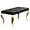 Black Cushion-gold Leg, variant on AUZ Velvet , Button Tufted Dining Table with Cabriole Legs, Upholstered Seat for Dining Room, Kitchen, Bedroom
