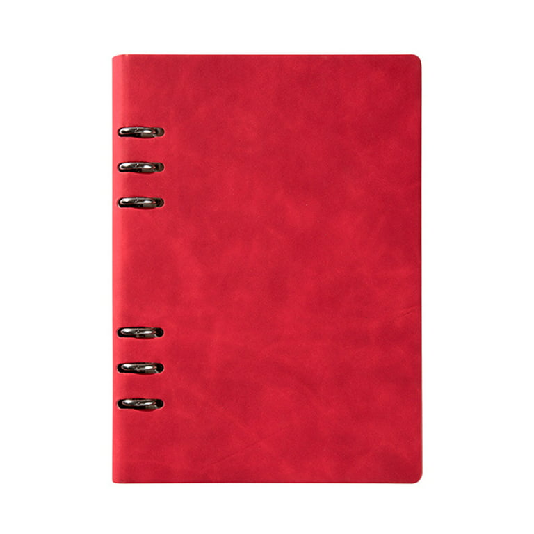 6-Ring Professional Notebook A5 7x9 Inch Refillable Notebook PU Leather  Cover 100 Sheets for Home Office School Supplies
