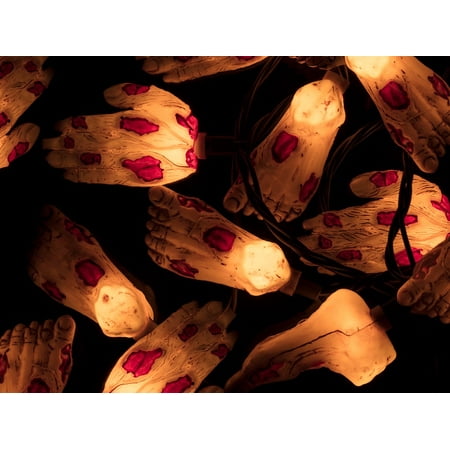 Monoprice 10 Count Bloody Hands and Feet Halloween String Light 11.5 Feet