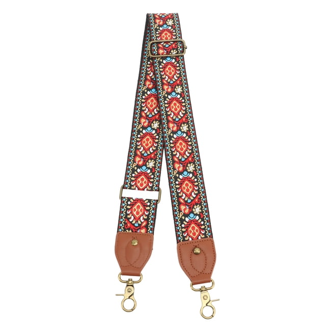 Correa para cámara de estilo étnico retro, de poliéster grueso y tejido, ideal para el cuello y el hombro, ideal para fotografía al aire libre, ideal como regalo para fotógrafos, color rojo.