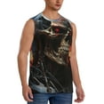 thumbnail image 2 of Balery Cyberpunk Skull American Flag Camisetas sin mangas para hombre, absorbe la humedad y protege contra el mal olor.-XX-Large, 2 of 7