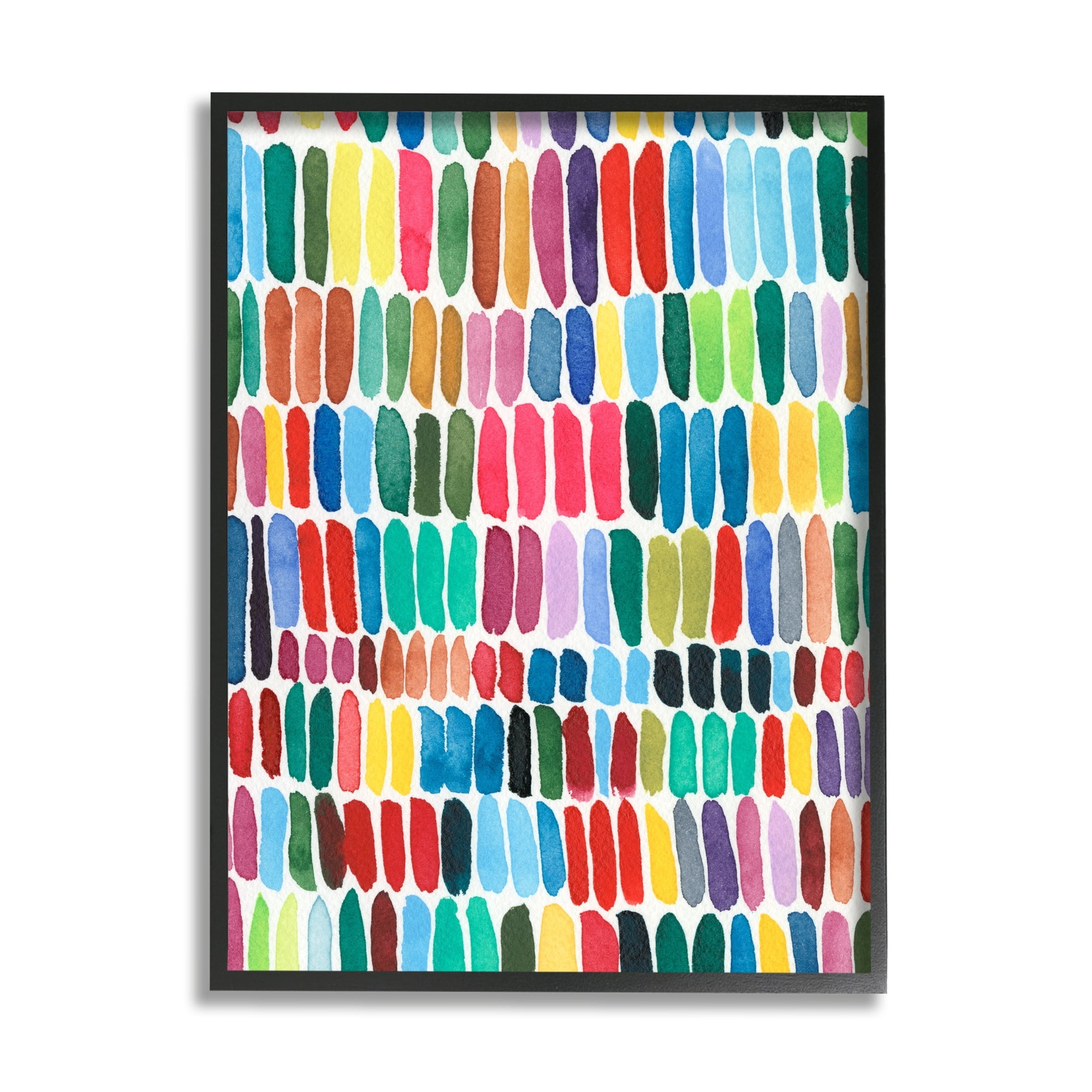 Stupell Industries Varied Rainbow Lines Abstract Pattern Watercolor Detail Painting White Framed Art Print Wall Art, Design by Regina Moore