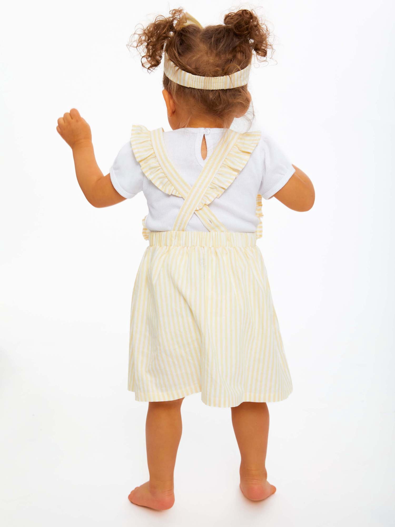 Disney 101 Dalmatians Baby Girls Pinafore Dress, Bodysuit and Headband, 3-Piece Set, Sizes 0-24 Months