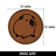 thumbnail image 2 of Sweet Himalayan Guinea Pig 2.5" Faux Leather Round Engraved Iron-On Patch - Brown, 2 of 6