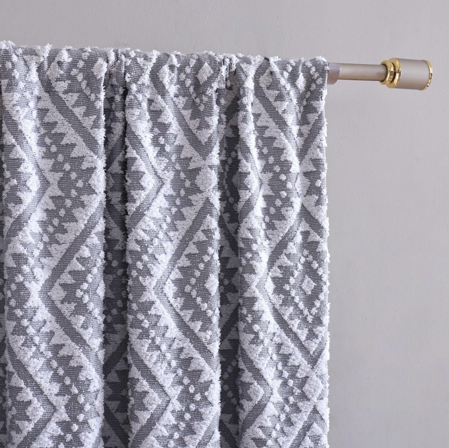 Jacquard Clip Blackout Rod Pocket Single Window Panel