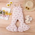 thumbnail image 7 of SXcggal Toddler Girls Summer Sleeveless Jumpsuit Floral Rainbow Print Fashion Outwear Suspenders For Girls Clothes Casual Fashionable Comfortable Girls Bodysuit, 7 of 7