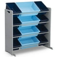thumbnail image 1 of Delta Children Kids Toy Storage Organizer with 12 Plastic Bins - Grey/Blue, 1 of 5