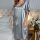 thumbnail image 3 of Falda Camisón cómodo para mujer, pijama de salón suave, camisón informal con encanto (Plata M) Cgtredaw Plata T M para Mujer, 3 of 6