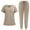 Outfit Sets Women Summer-Beige, variant on Homenesgenics Scrub Sets for Women Womens 2 Piece Scrub Outfits Casual Short Sleeve Scrub Tops and Long Pants Sets Nurse's Uniform Lounge Set Working Sets with Pocket Beige S