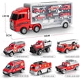 thumbnail image 2 of Carritos Juguetes para Niño Juego Vehículos Bomberos con 6 Mini Coches, Regalo para Niños 3~8 Años, 2 of 6