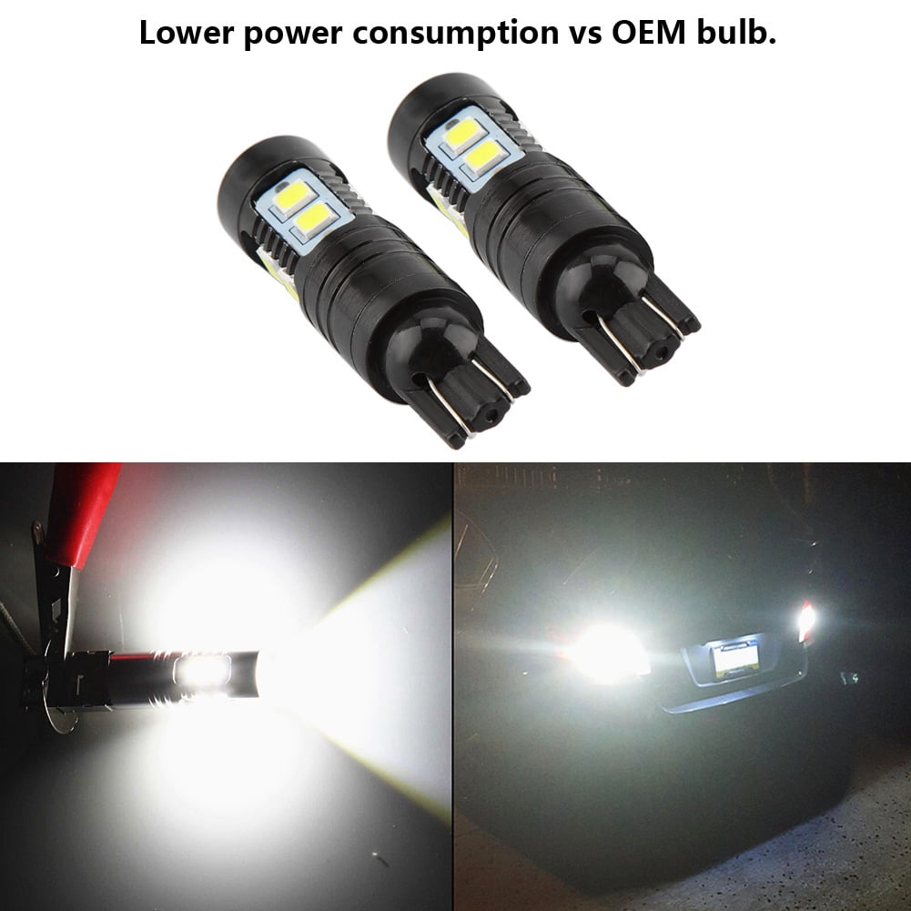IJDMTOY 50W CREE T10 LED Bulbs For Backup Reverse Lights | 912 921 T15 | Xenon White Pair