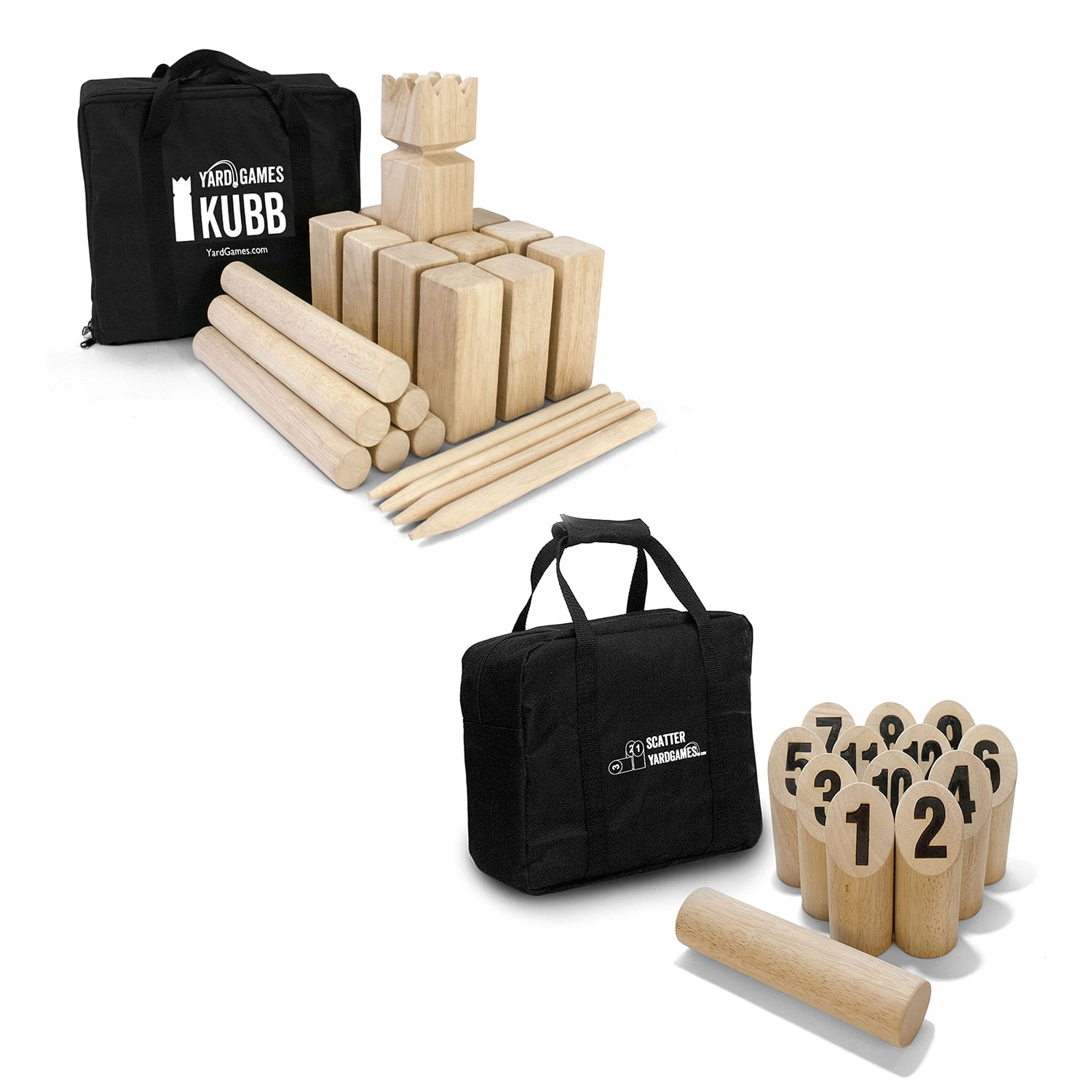 YardGames Kubb Game Set Bundle w/ Scatter Toss Lawn Game Skittles Set -  Walmart.com