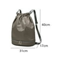 thumbnail image 2 of Backpack Bag with Shoe Compartment Sackpack Heavy Duty String Bag Sports Gymsack Swim Beach Bag, 2 of 5