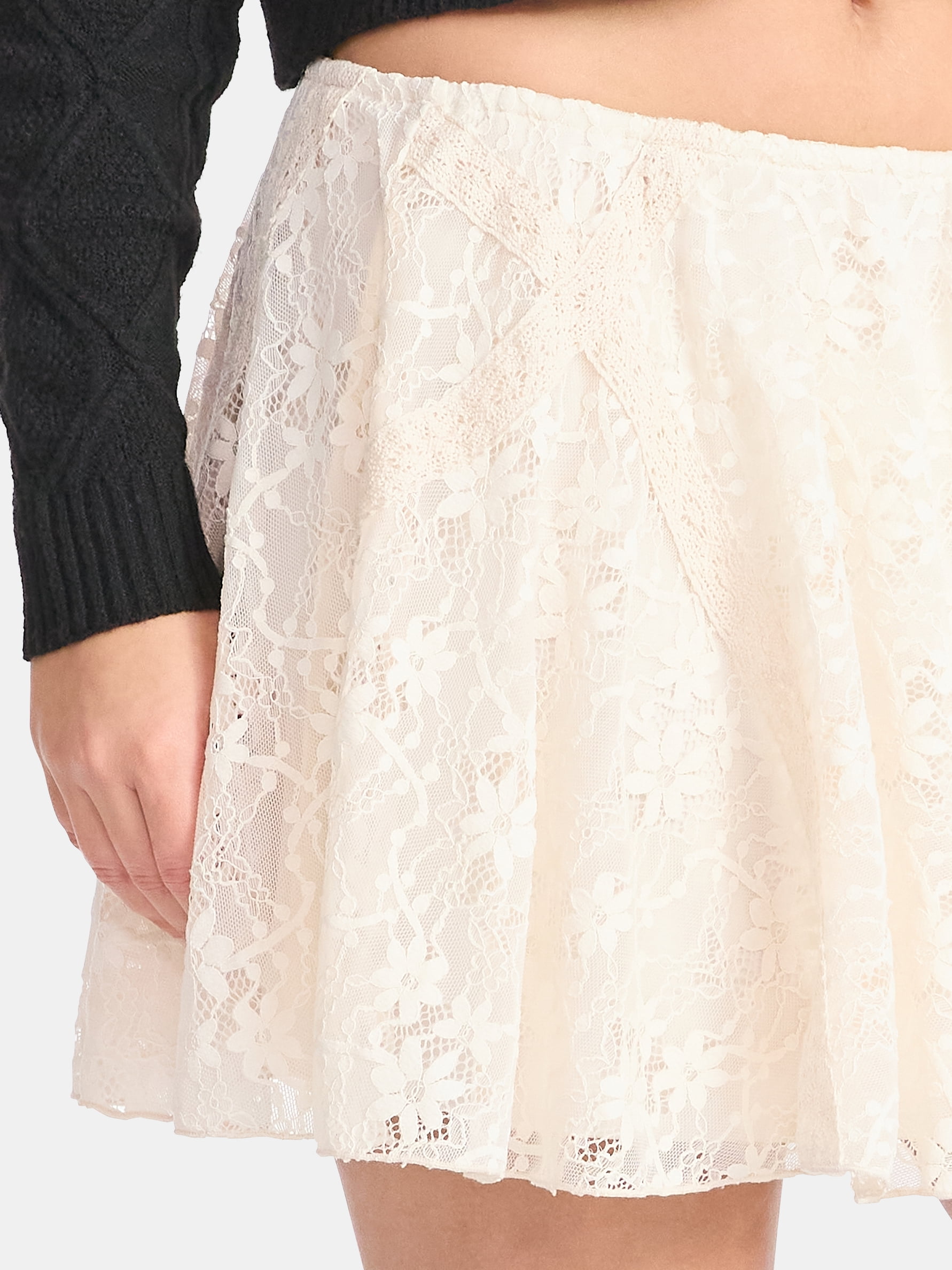 No Boundaries Lace Flouncy Mini Skirt, Women's