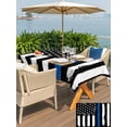 thumbnail image 6 of 60x120 Inch Outdoor Tablecloth with Umbrella Hole Zipper Rectangle Blue American Flag Rectangular Tablecloths Outside Waterproof Black White Stars Stripe US Flag Patio Table Cover for Picnic Party, 6 of 8