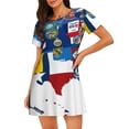 thumbnail image 1 of Easygdp The Map Of United States Camisón de manga corta para mujer, informal, estampado, 1 of 6