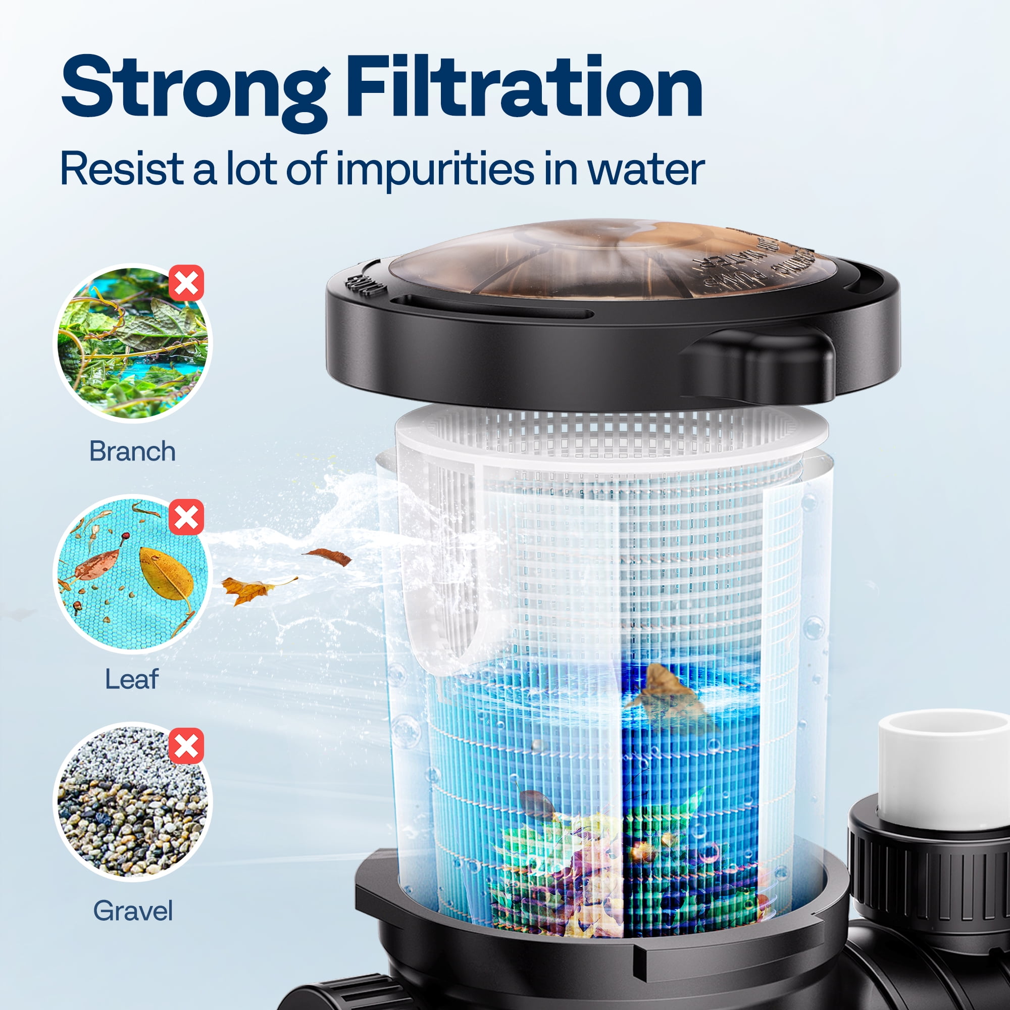 SPECSTAR 1.0 HP 5220 GPH Powerful Above Ground Swimming Pool Pump with Strainer Basket