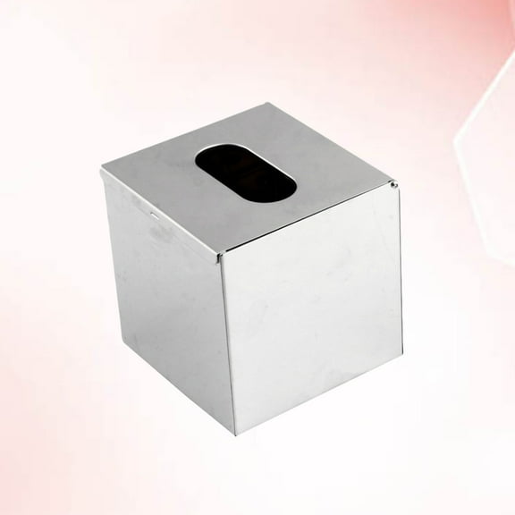FELTECHELECTR Silver 13x13x13mm Tissue Box Cover Holder for Kitchen Use 1Pack Stainless Steel