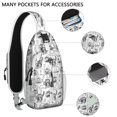 thumbnail image 2 of Sling Backpack,Halloween Doodle Icons Pattern Crossbody Bag with Water Bottle Holder,Waterproof Sling Bag for Men/Women with Chest Phone Holder for Hiking,Travel, 2 of 6