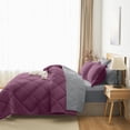 thumbnail image 6 of Flymme 7 Pieces Full Size Bed in a Bag Purple Comforter Set with Sheets Modern Quilted Diamond Bedding Sets Complete Full Bed Sets for Bedroom Decor, 6 of 8