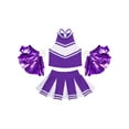 thumbnail image 3 of renvena Kids Girl's Cheer Leader Uniform Party Cheerleading Crop Top with Pleated Skirt Pompoms 6-16, 3 of 7