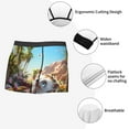 thumbnail image 3 of Pofeuu Playful Hedgehog Forest Pond Print Men’s Boxer Briefs, Moisture-Wicking Underwear, Regular,Trunk-Small, 3 of 5