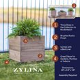 thumbnail image 2 of Zylina Modern Indoor/Outdoor Trough Planter Collection - Tall 18" X 18" X 18.3" for Patios, Decks, Atriums, Balconies and Indoor Rooms, 2 of 8