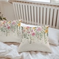 thumbnail image 7 of Waterproof Throw Pillow Covers Set of 2, 16x16 Inch Flowers Leaves Decorative Pillowcases Outdoor Pillow Slip Cushion Covers Set for Couch Tent Farmhouse Spring Botanical Plants, 7 of 7